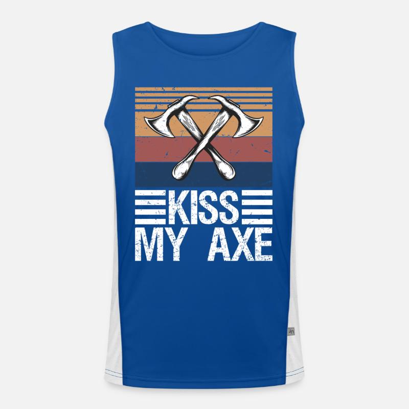 Lumberjack Axe Chop Wood Gift Funktionelles Kontrast-Tank Top für Männer 