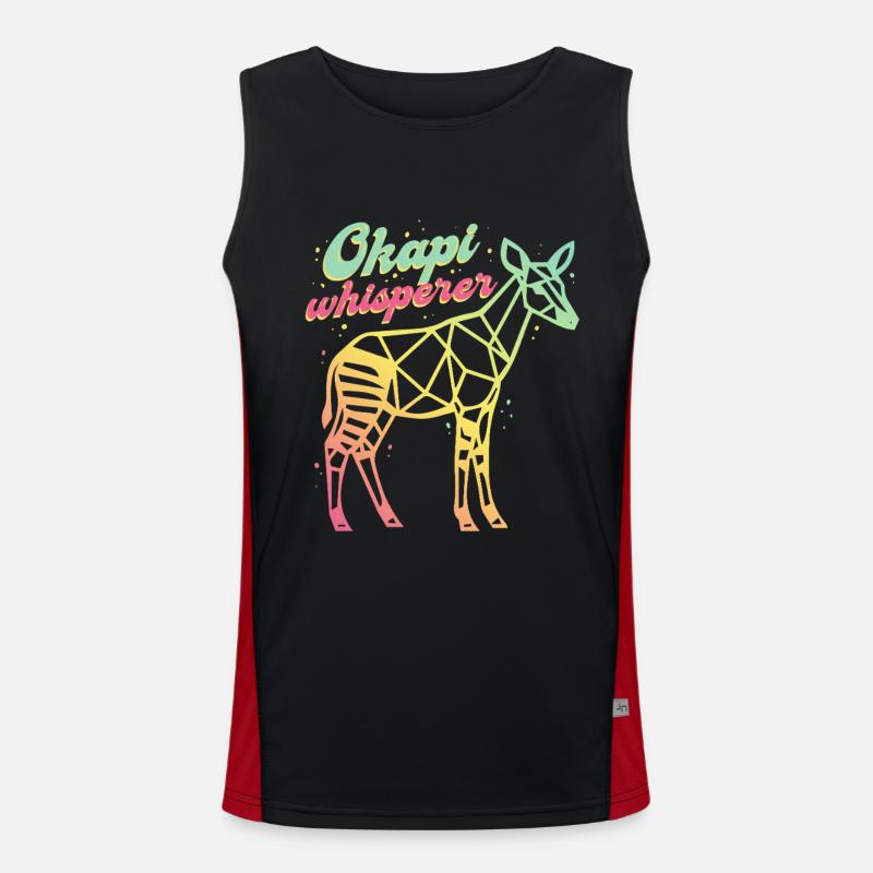 Okapi Whisperer - Men's Functional Contrast Tank Top  - black/red