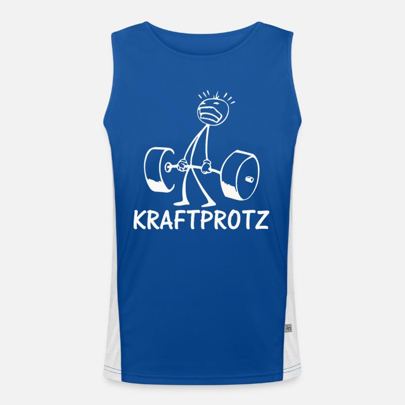 Strichmännchen KRAFTPROTZ Lustiges Funktionelles Kontrast-Tank Top für Männer 
