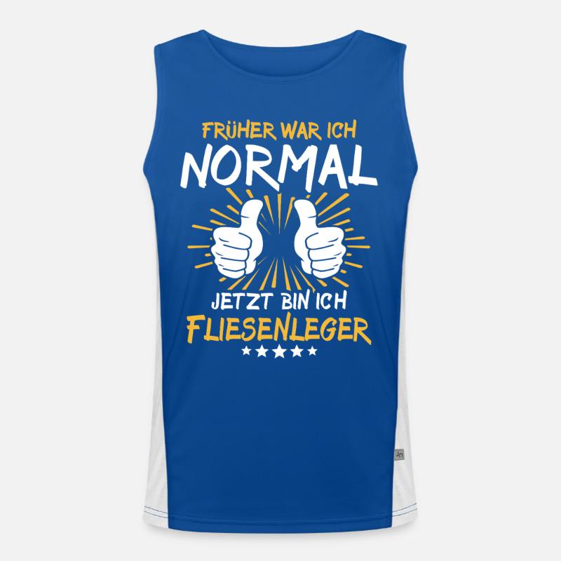 Fliesenleger Spruch Funktionelles Kontrast-Tank Top für Männer 