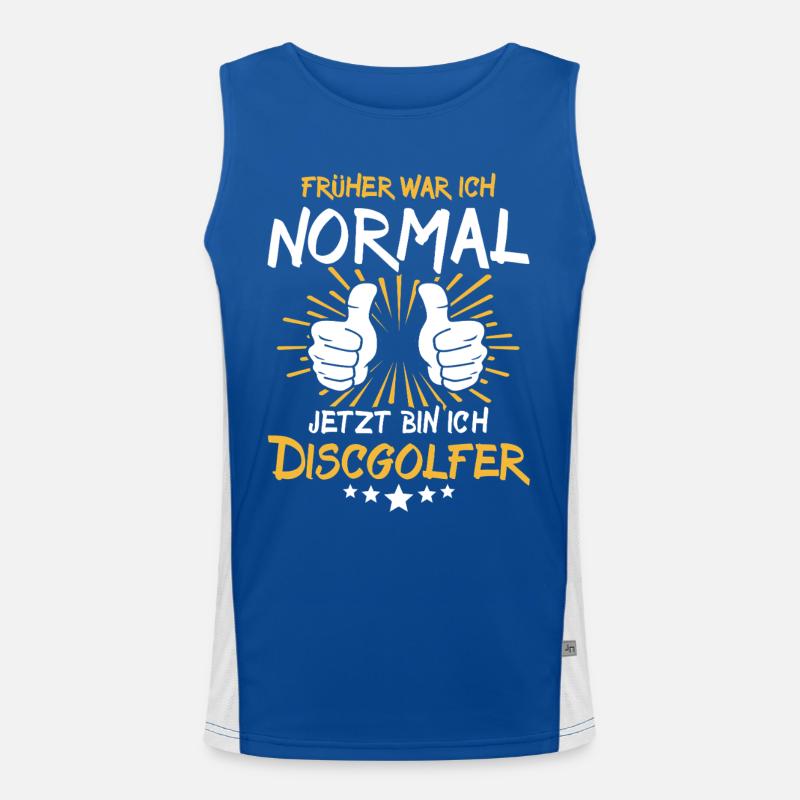 Discgolfer Spruch Funktionelles Kontrast-Tank Top für Männer 
