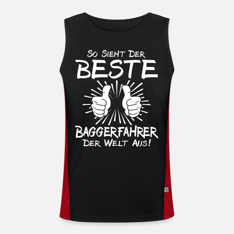 Best Excavator Operator - Men's Functional Contrast Tank Top  - black/red