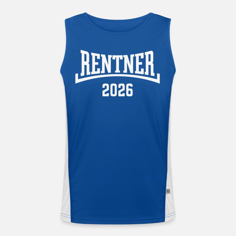 Rentner 2026 (Rente / Ruhestand / Konkav / White) Funktionelles Kontrast-Tank Top für Männer 