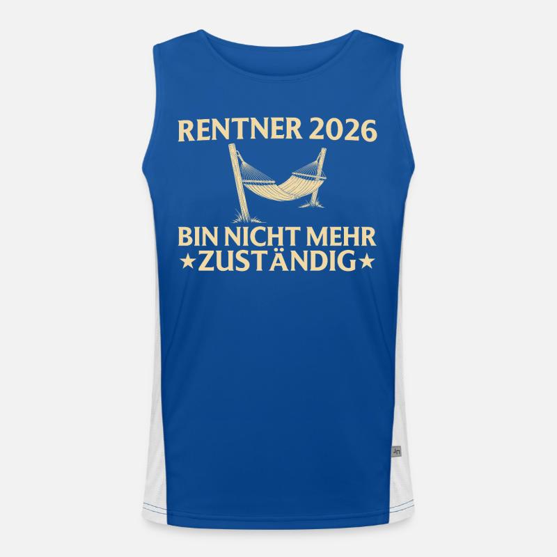 Pensioner 2026 deckchair - No longer responsible Men's Functional Contrast Tank Top 