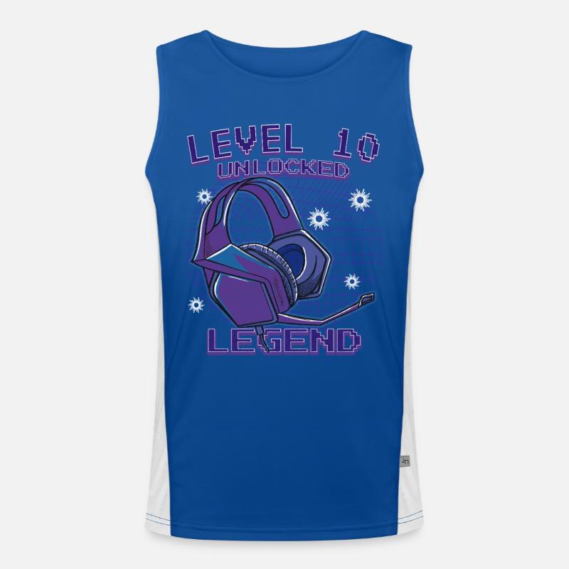 Level 10 Unlocked Legend Funktionelles Kontrast-Tank Top für Männer 