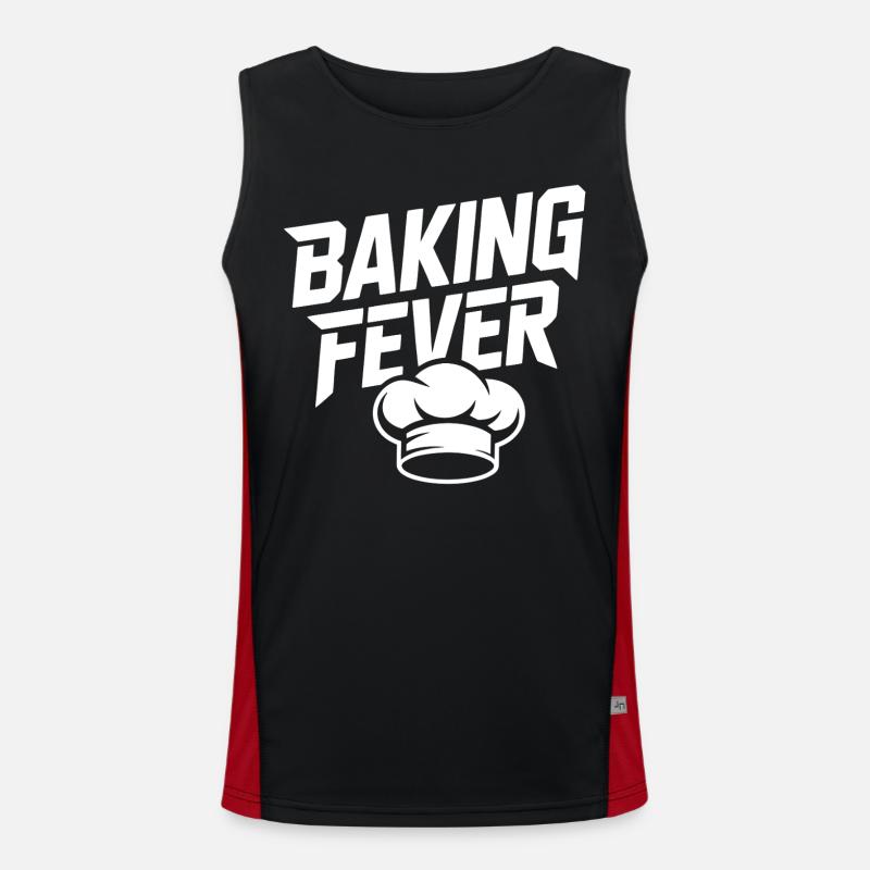 Backfieber Logo with Chef's Hat - Men's Functional Contrast Tank Top  - black/red