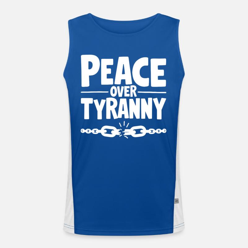 Peace Over Tyranny Chain Breaks Men's Functional Contrast Tank Top 