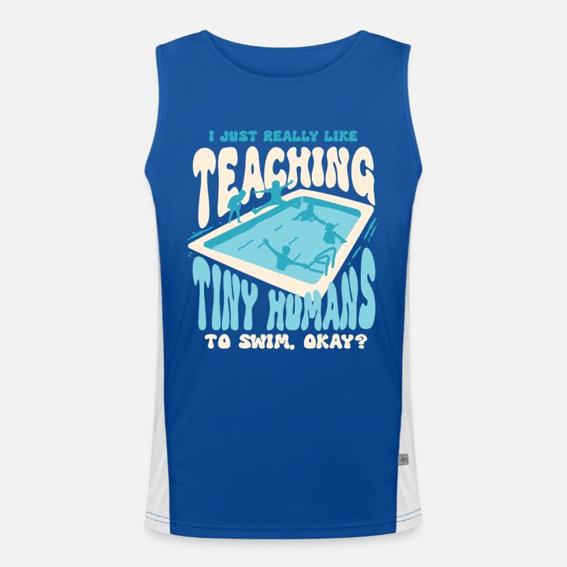 Schwimmlehrer Teaching Tiny Humans To Swim Funktionelles Kontrast-Tank Top für Männer 