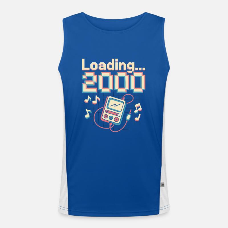 Y2K Pixel Design – Loading 2000 Funktionelles Kontrast-Tank Top für Männer 
