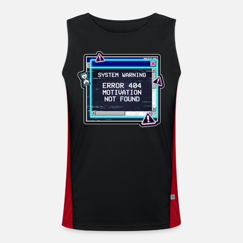 Error 404 Motivation Glitch - Men's Functional Contrast Tank Top - black/red