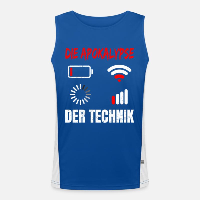 Coder DIE APOKALYPSE DER TECHNIK LUSTIG Funktionelles Kontrast-Tank Top für Männer 