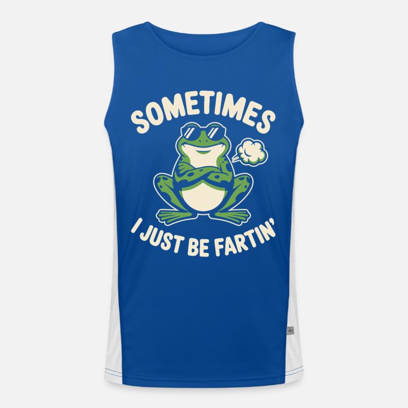 Manchmal bin ich einfach nur ein Furzfrosch Funktionelles Kontrast-Tank Top für Männer 