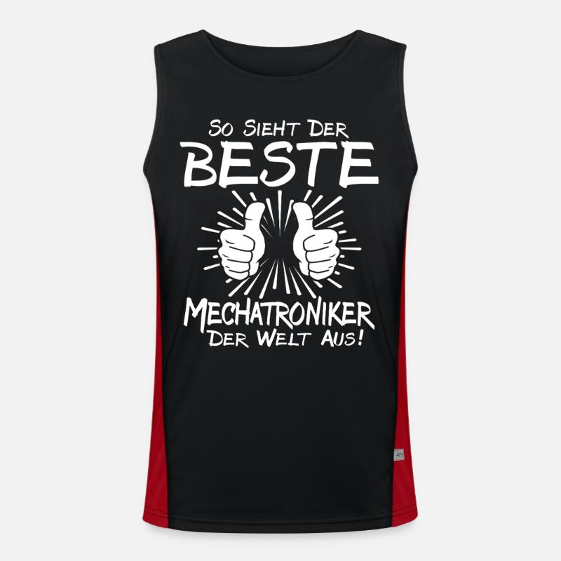 Best Mechatronics Technician - Men's Functional Contrast Tank Top  - black/red