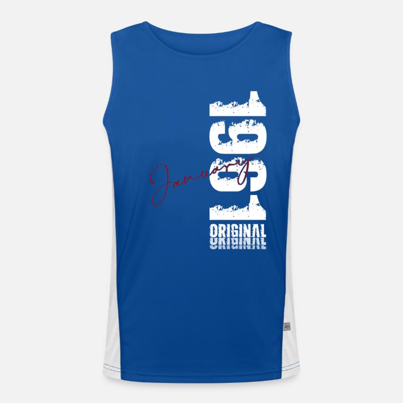 65th Birthday Original January 1961 Men's Functional Contrast Tank Top 