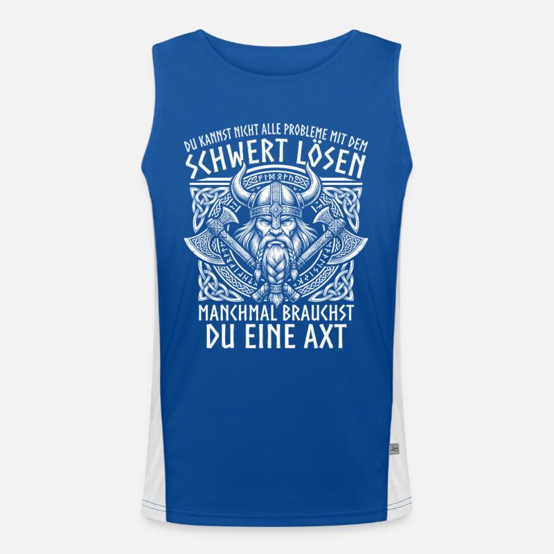 Comic Wikinger: Der tapfere Krieger Funktionelles Kontrast-Tank Top für Männer 