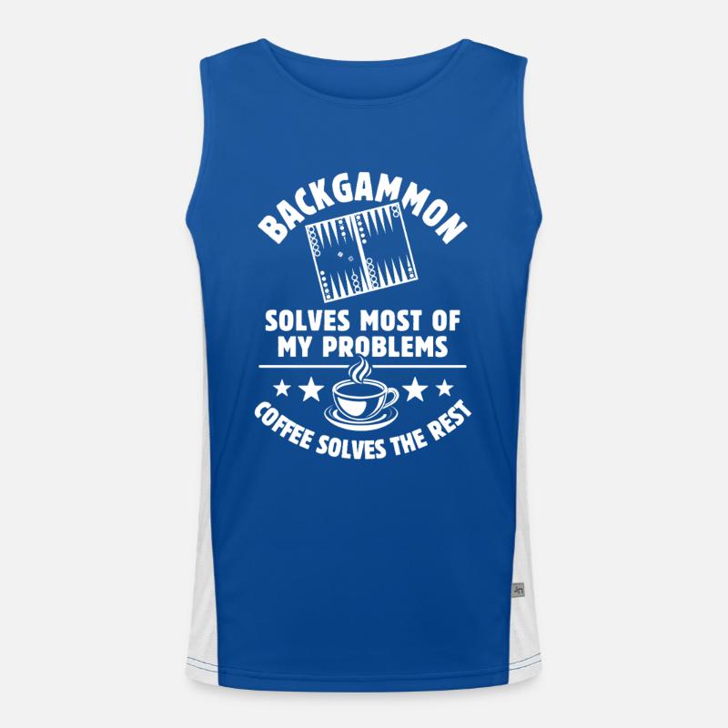 Backgammon solves most of my Problems - Coffee Men's Functional Contrast Tank Top 