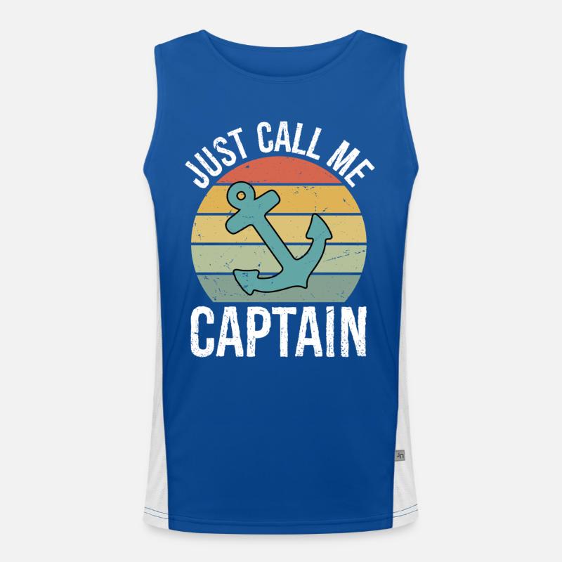 Bateau rétro vintage appelez-moi simplement capitaine Débardeur respirant contrasté Homme 