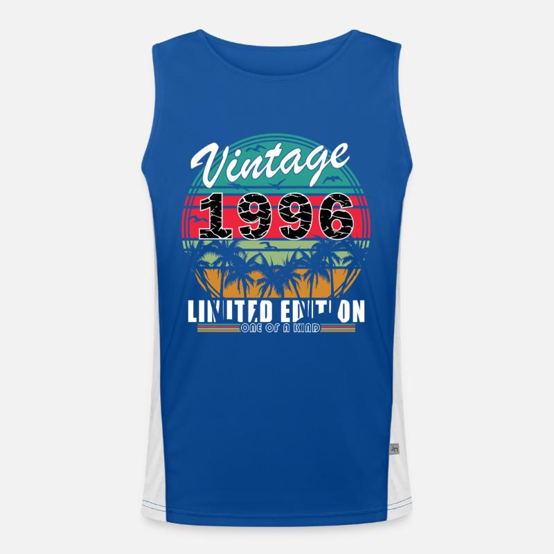 Vintage 1996 Strandretro Funktionelles Kontrast-Tank Top für Männer 