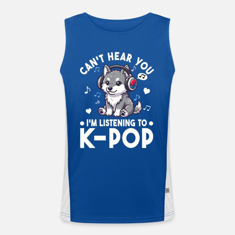 K-Pop Wolf Welpe – Süßes Musik Fan Statement Funktionelles Kontrast-Tank Top für Männer 