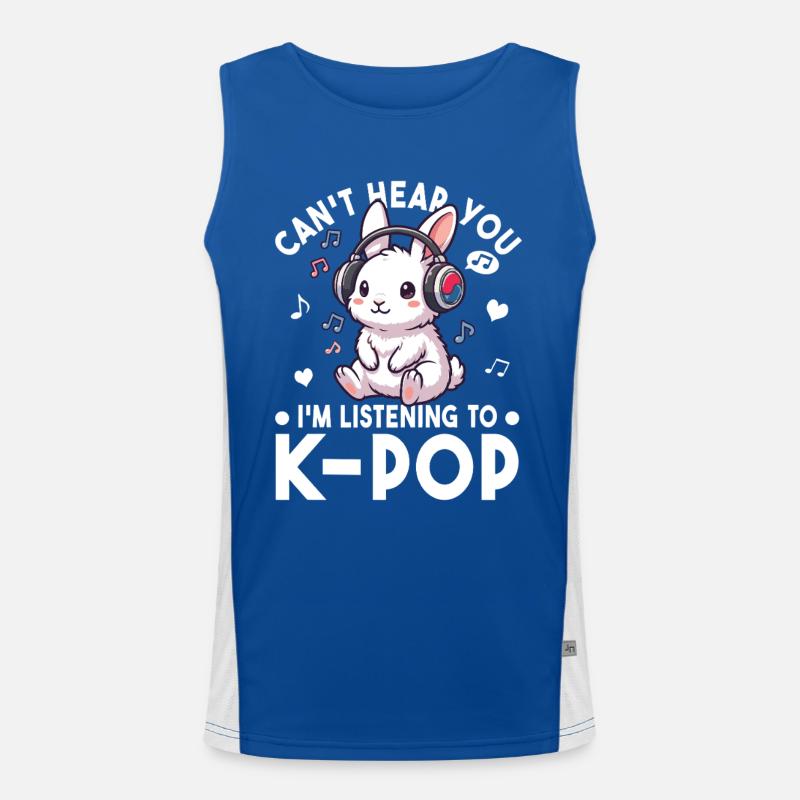 K-Pop Bunny – Déclaration de fan de Sweet Music Débardeur respirant contrasté Homme 