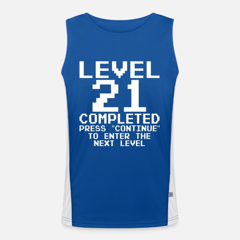 Level 21 Completed Pixel Quest Funktionelles Kontrast-Tank Top für Männer 