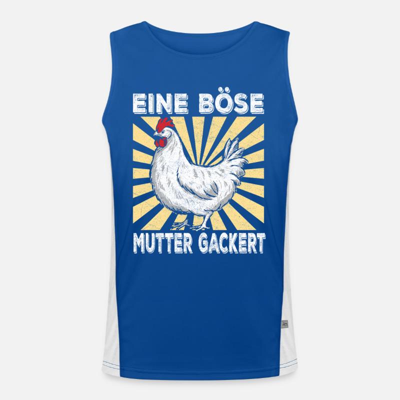 Eine Böse Mutter Gackert Funktionelles Kontrast-Tank Top für Männer 