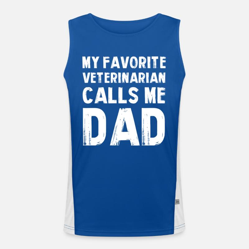 Mein Lieblings Tierarzt ruft Dad Funktionelles Kontrast-Tank Top für Männer 
