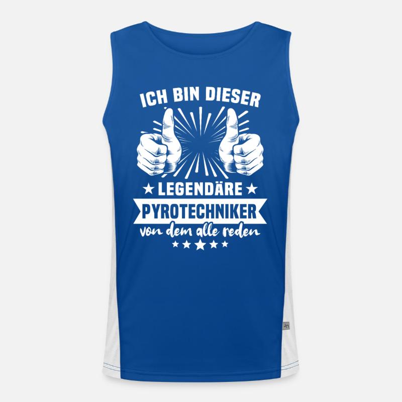 Pyrotechniker Legende Funktionelles Kontrast-Tank Top für Männer 