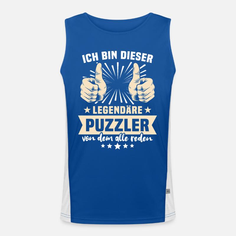 Puzzler Sprüche Funktionelles Kontrast-Tank Top für Männer 
