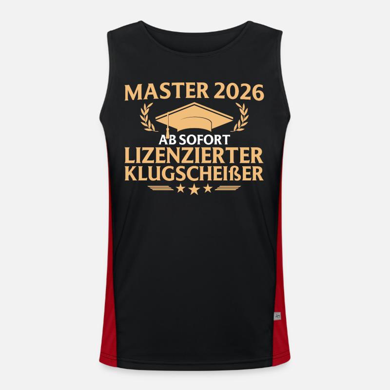 Master 2026 Final Exam Passed - Men's Functional Contrast Tank Top  - black/red