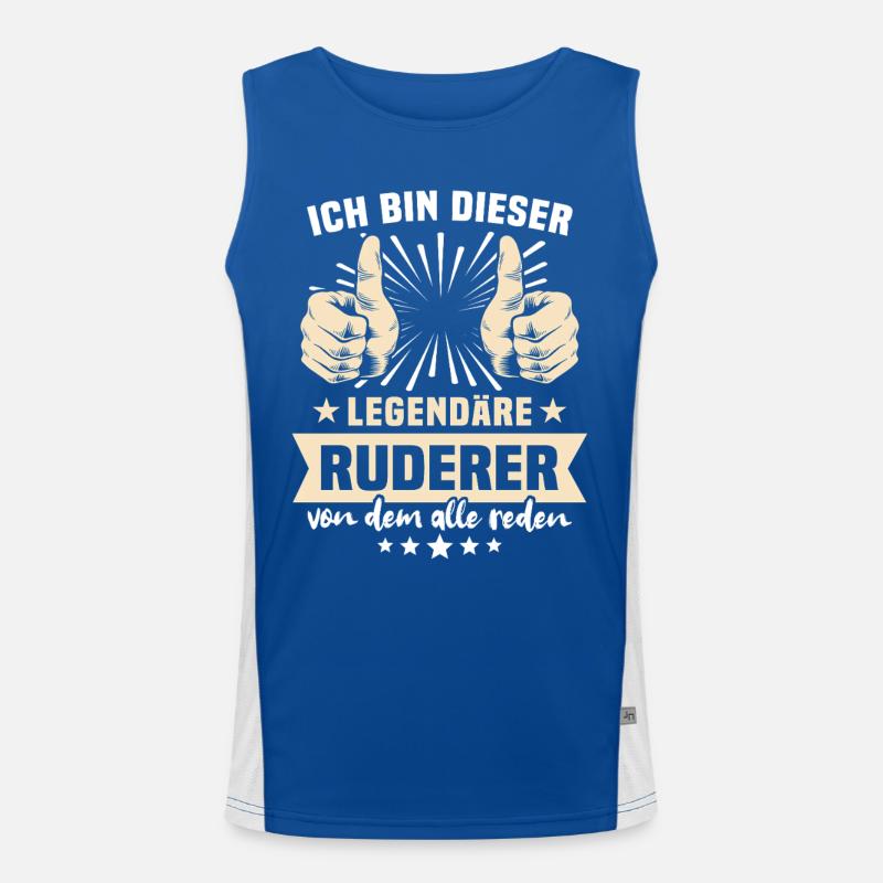 Ruderer Sprüche Funktionelles Kontrast-Tank Top für Männer 