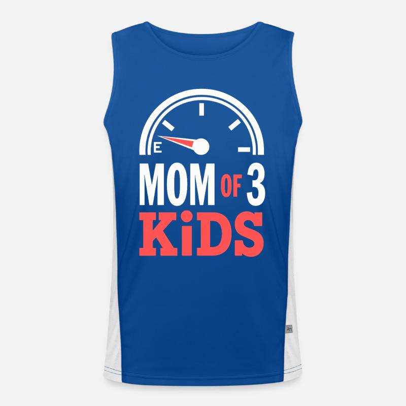 Maman de 3 enfants Humour de maman vide Débardeur respirant contrasté Homme