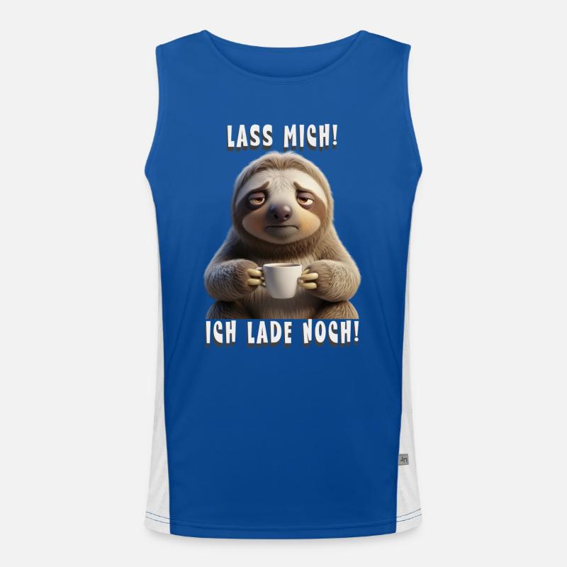 Lass mich, ich lade noch – Kaffee Stimmung Funktionelles Kontrast-Tank Top für Männer 