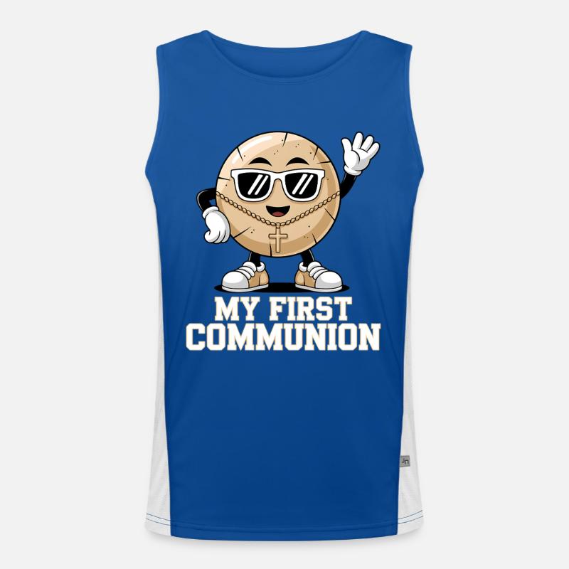 First Communion Cookie with Style Men's Functional Contrast Tank Top 