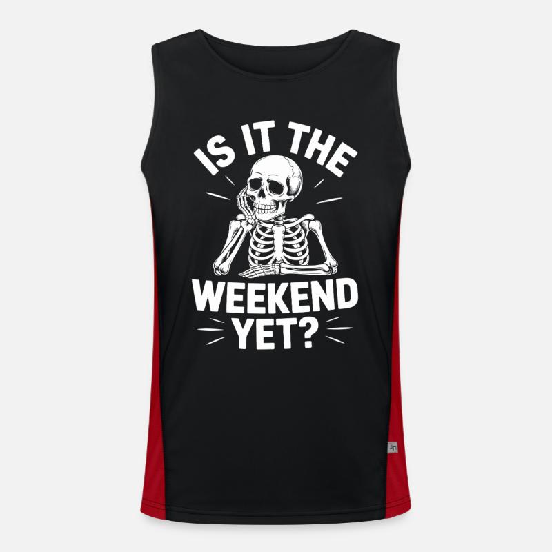 Is It The Weekend Yet - Men's Functional Contrast Tank Top  - black/red
