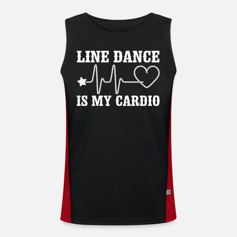 Line Dance Cardio Statement - Men's Functional Contrast Tank Top  - black/red