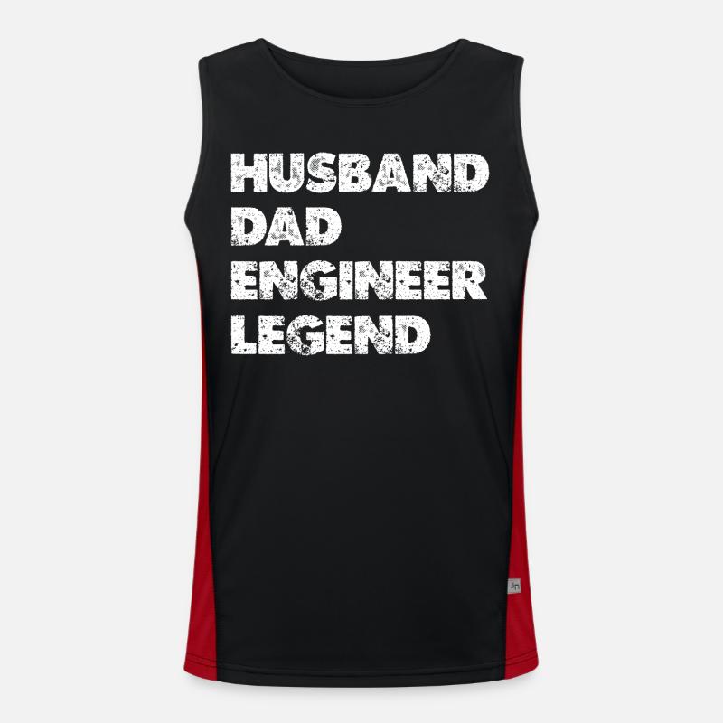 Husband Dad Engineer Legend - Men's Functional Contrast Tank Top - black/red