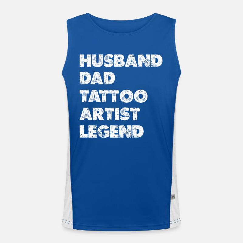 Tattoo Legend Husband Father Men's Functional Contrast Tank Top 