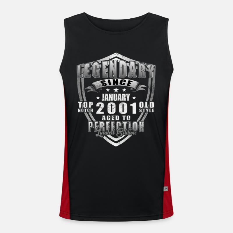 Legendary Since January 2001 Shield - Men's Functional Contrast Tank Top  - black/red