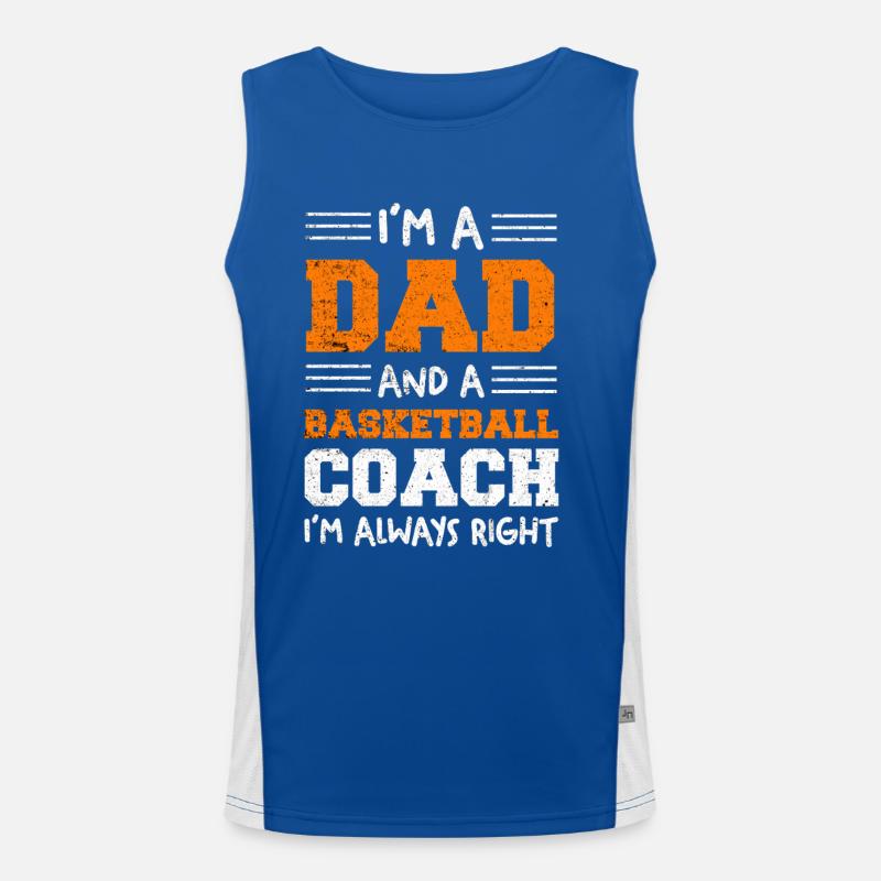 Ich bin Dad und Basketballcoach Funktionelles Kontrast-Tank Top für Männer 