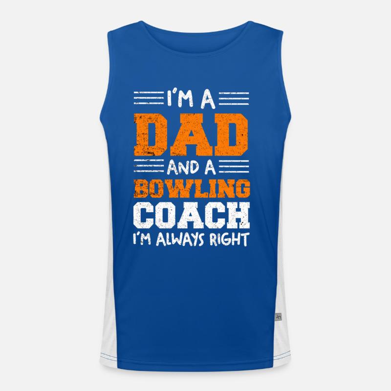 Ich bin Dad und Bowling-Coach Funktionelles Kontrast-Tank Top für Männer 