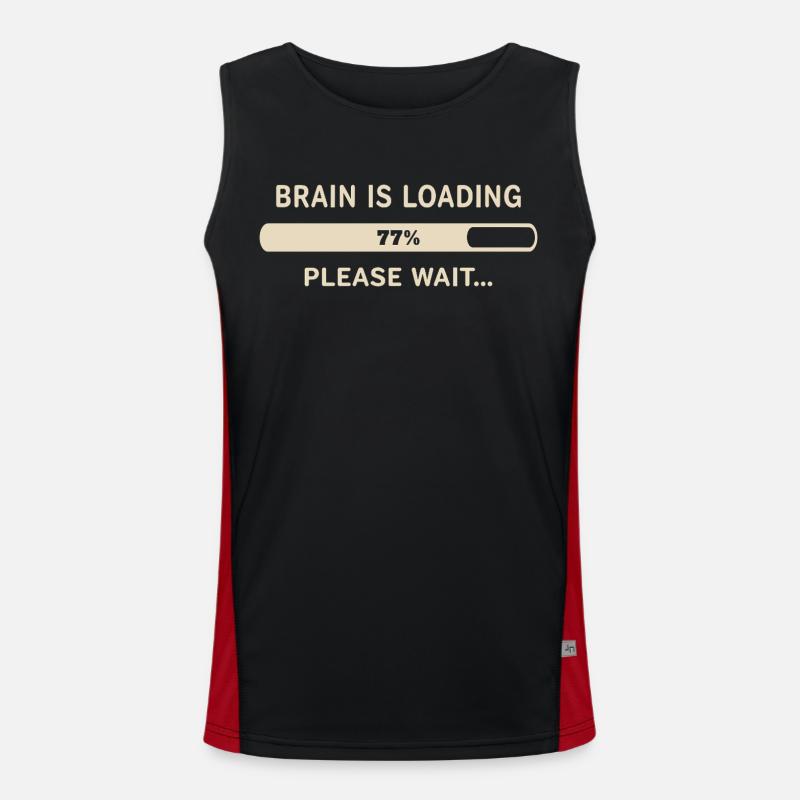 Brain Loading – Please Wait - Men's Functional Contrast Tank Top  - black/red