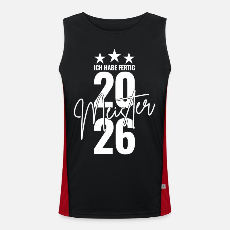 Master 2026 I'm done - Men's Functional Contrast Tank Top  - black/red