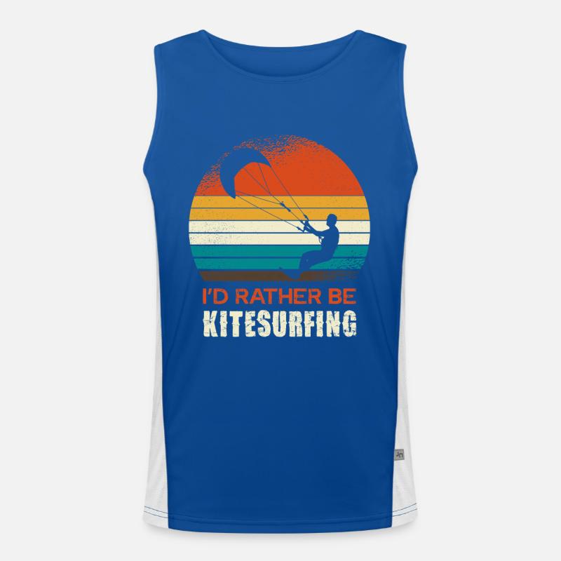 Kitesurfing Retro Circle Design Funktionelles Kontrast-Tank Top für Männer 