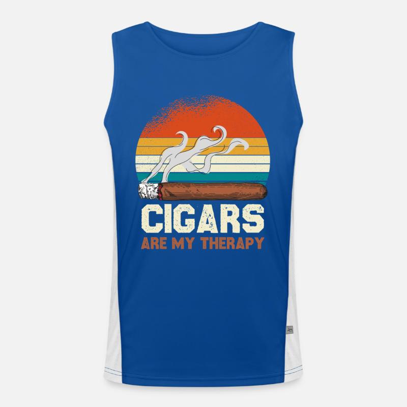 Cigar Therapy Retro Sunset Men's Functional Contrast Tank Top 