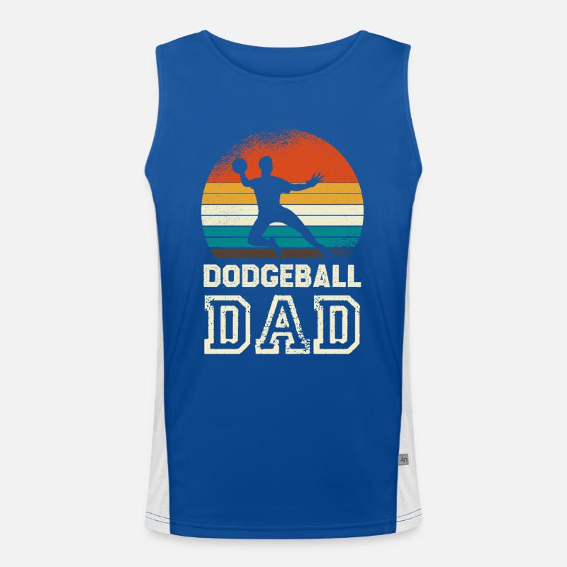 Dodgeballdad im Retro Sunset Funktionelles Kontrast-Tank Top für Männer 