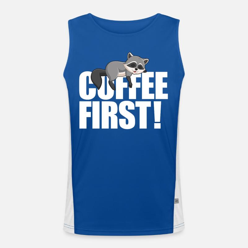 Raccoon Coffee First Men's Functional Contrast Tank Top 