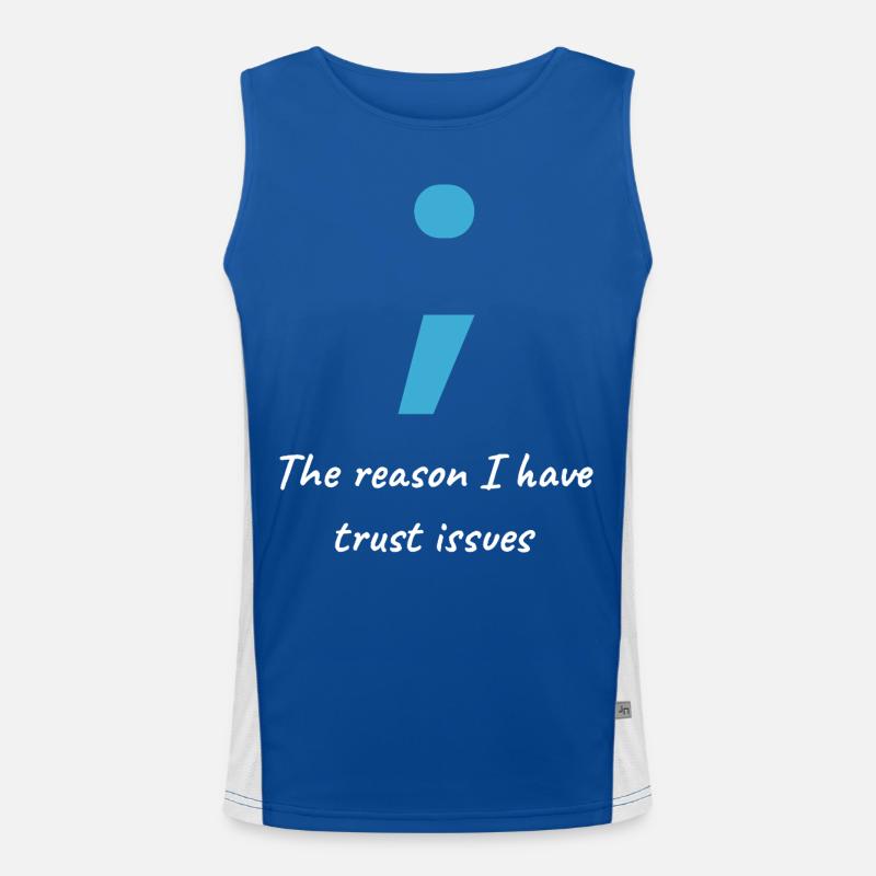 Computer Scientist Shirt - Semi-Colon Trust Issues Men's Functional Contrast Tank Top 
