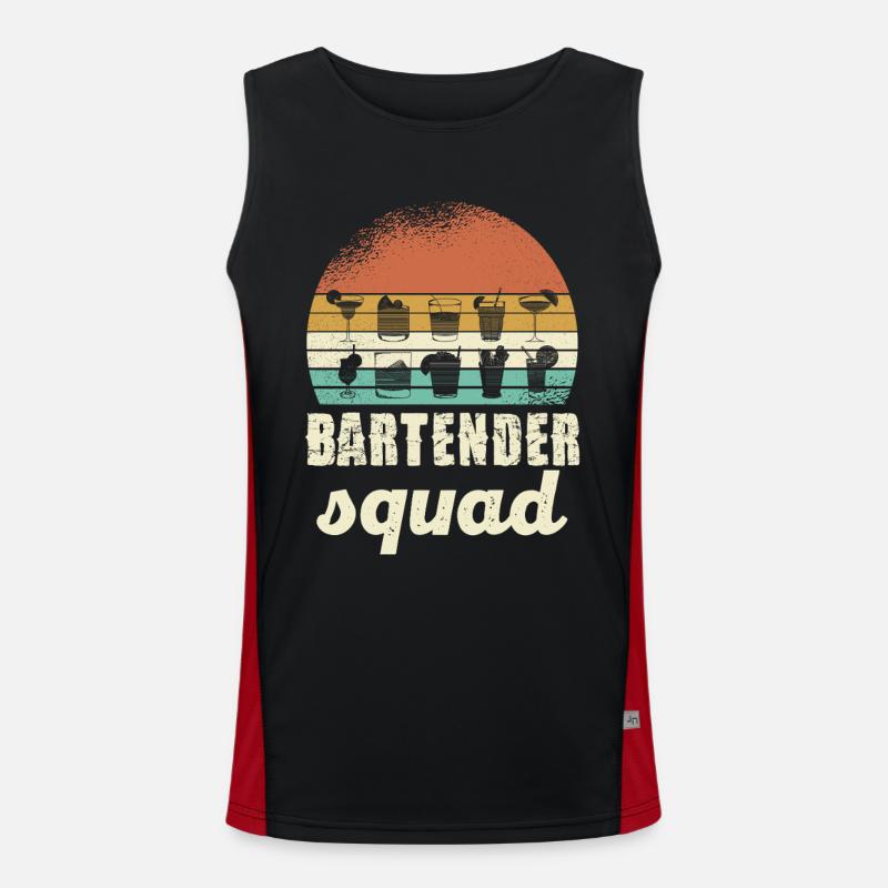 Bartender Squad Retro - Men's Functional Contrast Tank Top  - black/red