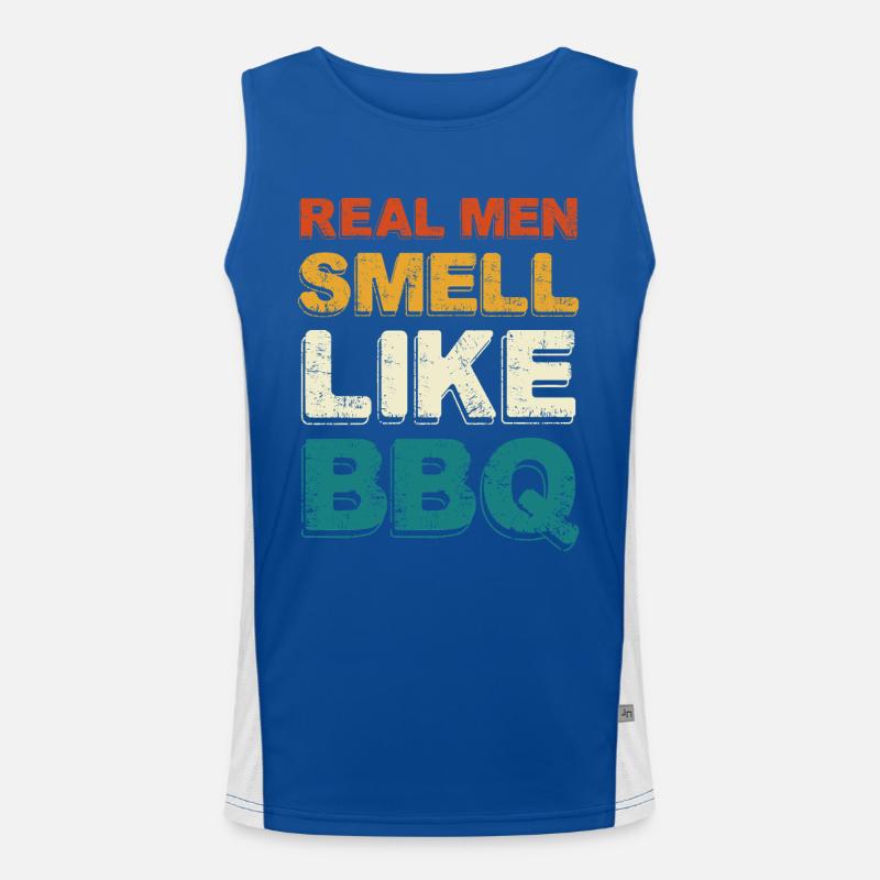 Real Men Smell Like BBQ Funktionelles Kontrast-Tank Top für Männer 